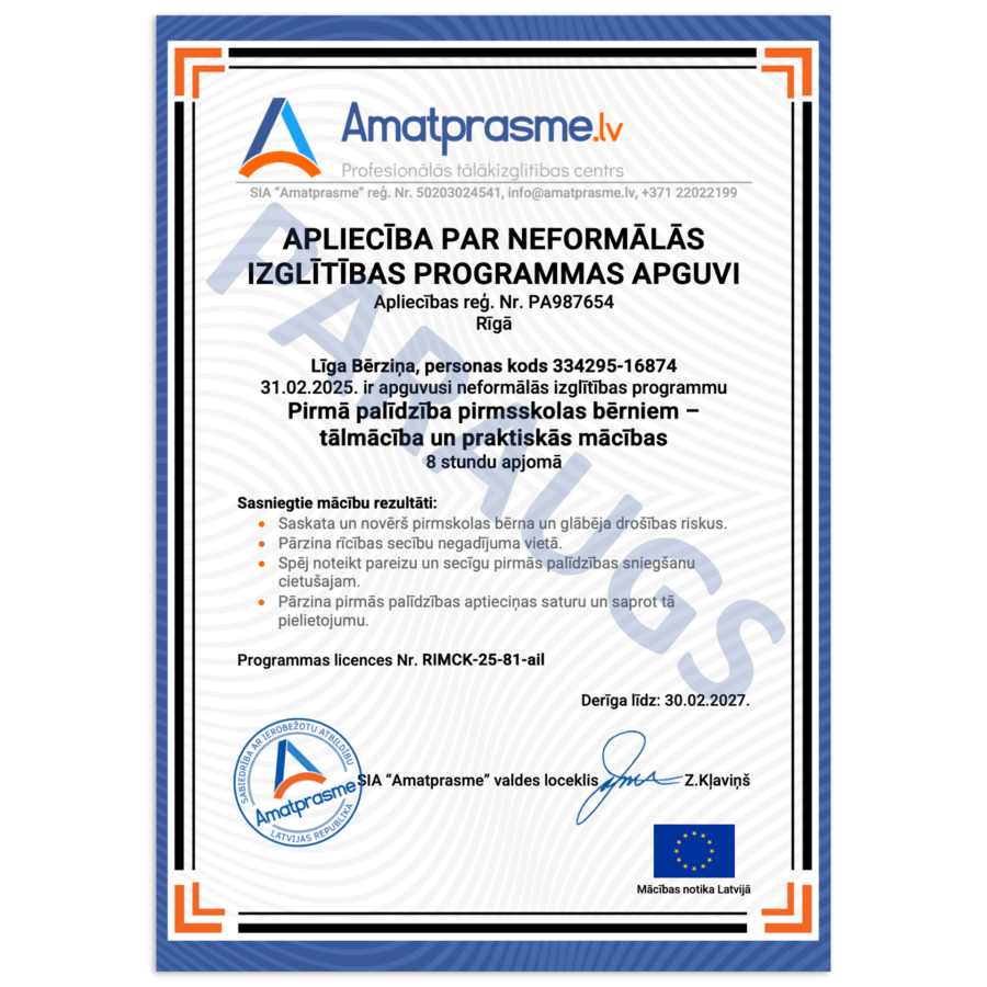 Pirmā palīdzība bērniem | pirmā palīdzība bērniem apliecība | Amatprasme.lv Pirmā palīdzība bērniem | pirmā palīdzība bērniem apliecība | Amatprasme.lv